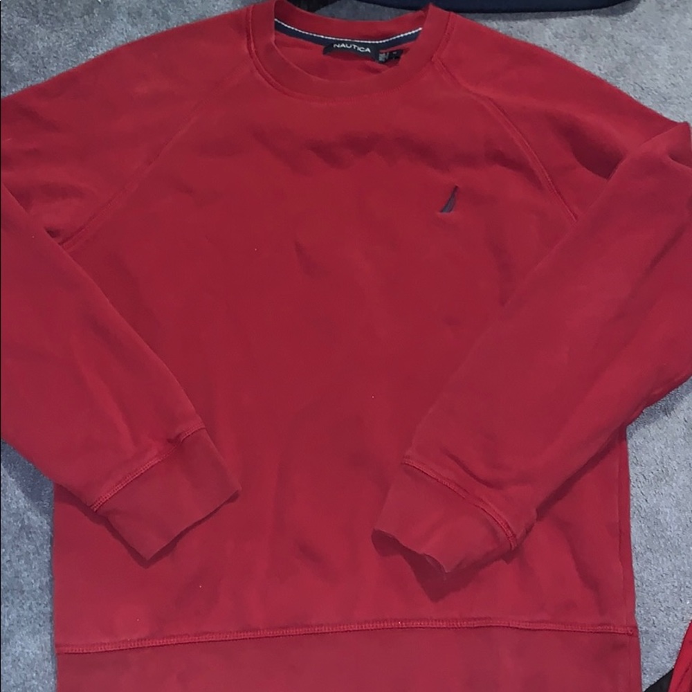 Red Nautica crew neck